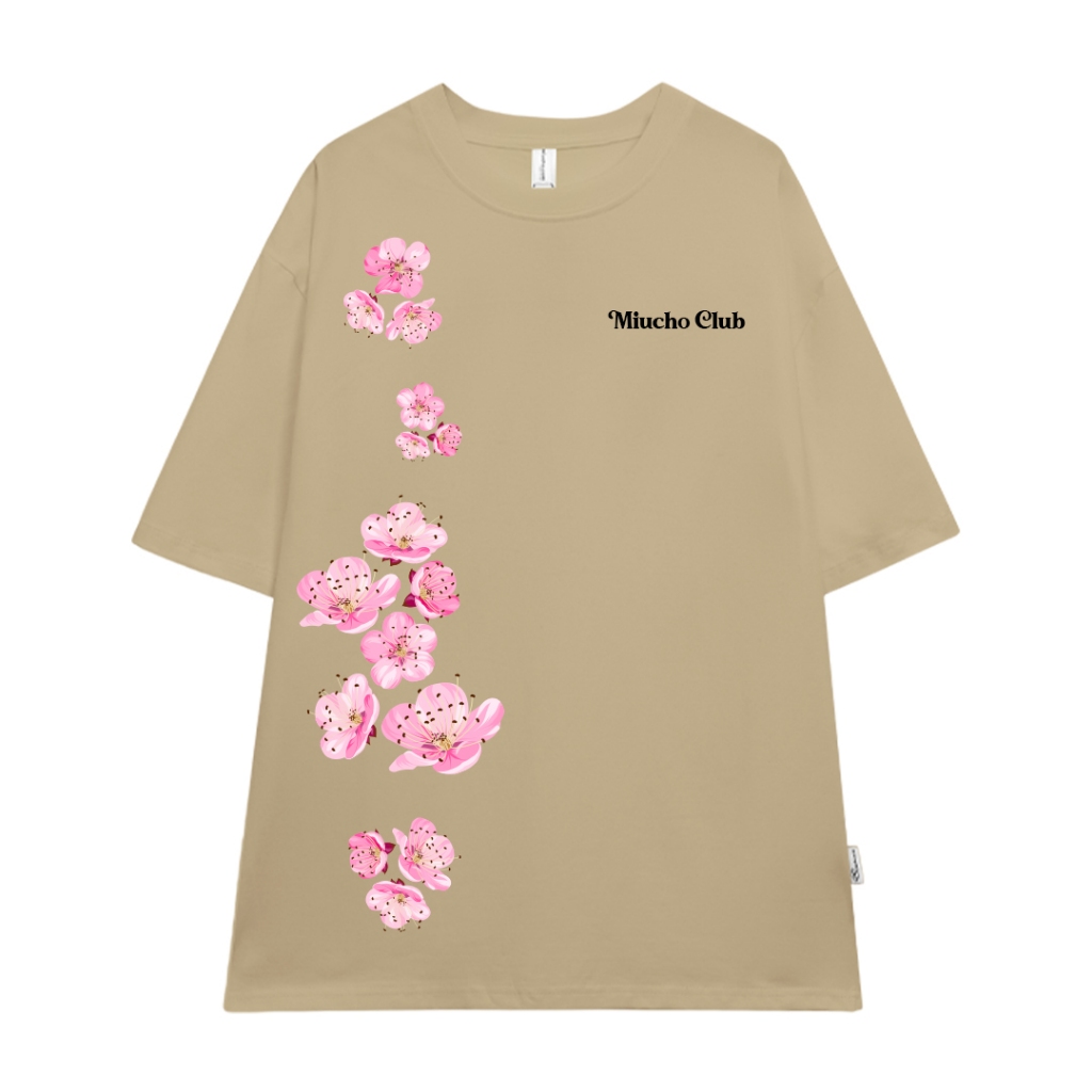Áo thun Tết in hoa đào form rộng local brand ATD923 Miucho tay ngắn cổ tròn in mix_thumbnail_19