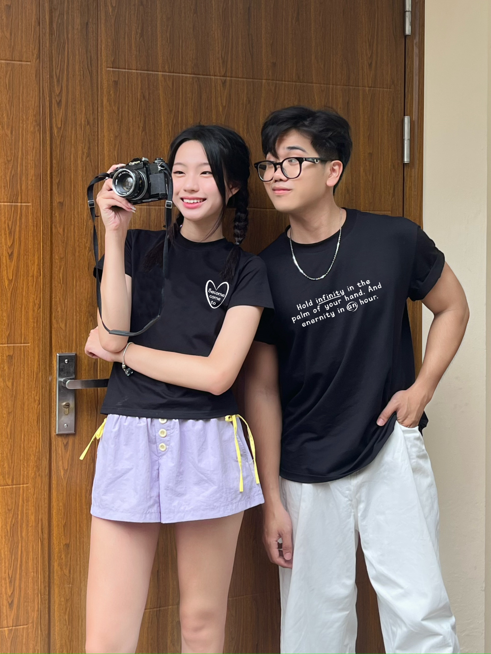 Áo thun cặp nam nữ form rộng 1965 Miucho vải 4c cotton 220gsm thoáng mát cổ tròn in mix_thumbnail_2