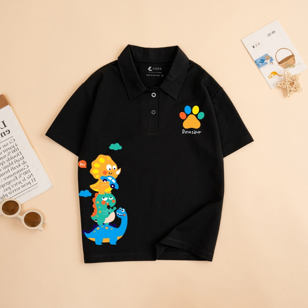Áo polo bé trai in hình Khủng long - Loza Kids PL3050_thumbnail_0