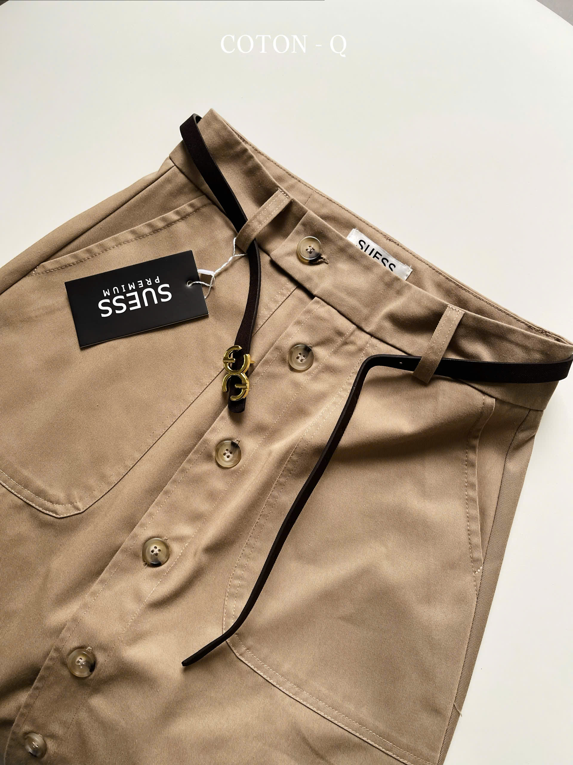 Chân váy dài Coton Q kaki kèm belt_thumbnail_11