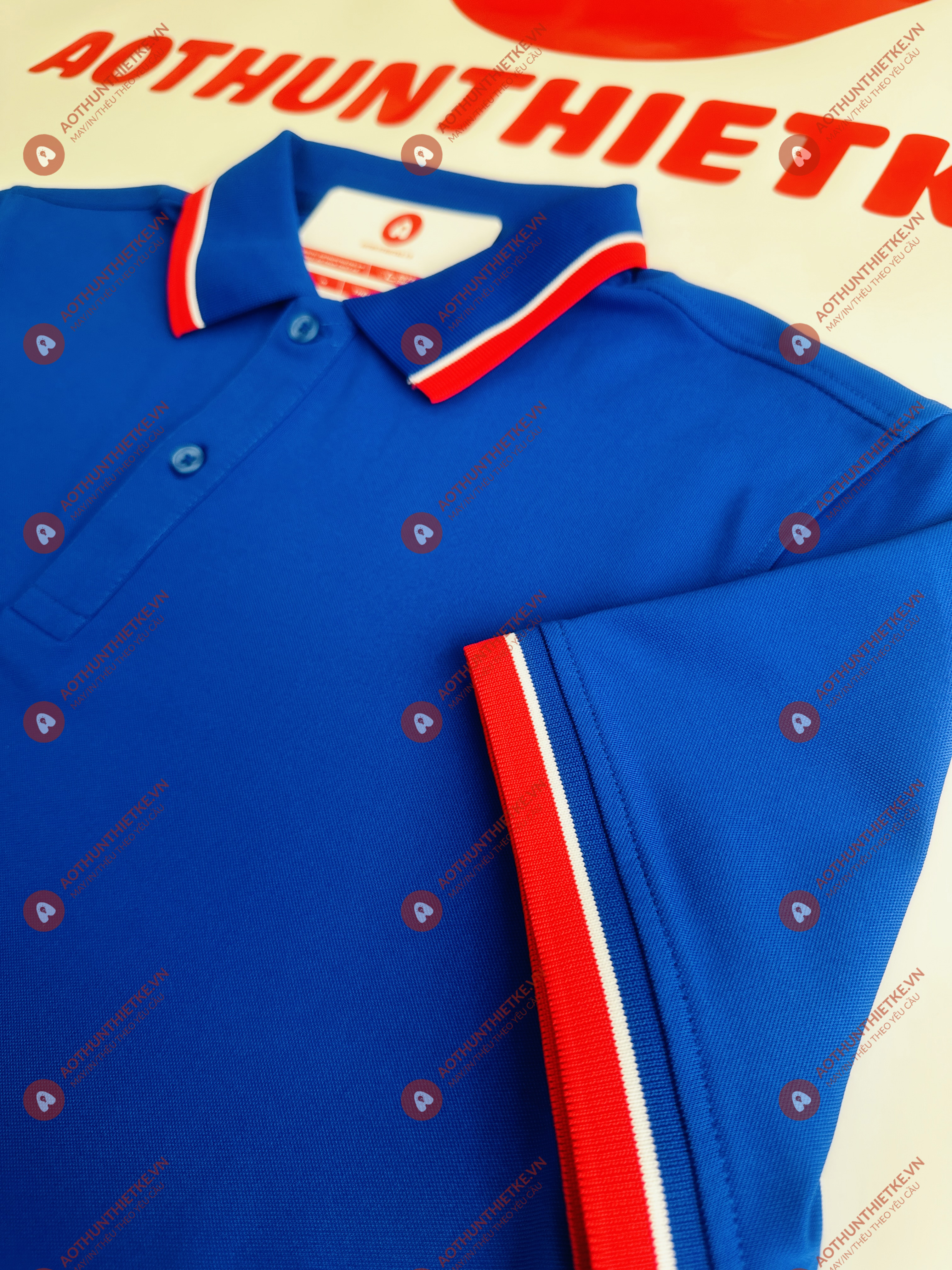 Áo Đồng Phục Polo 2 Sọc Xanh Bích_thumbnail_2