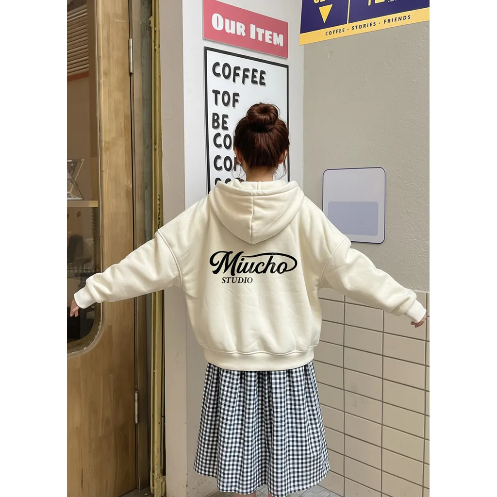 Áo khoác hoodie zip boxy Miucho nỉ 2 da thoáng mát khóa kéo có nón local brand 2837_thumbnail_8