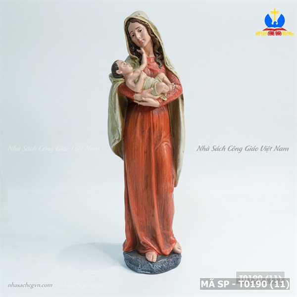 Tượng Mẹ bồng Chúa đỏ 25cm_thumbnail_3