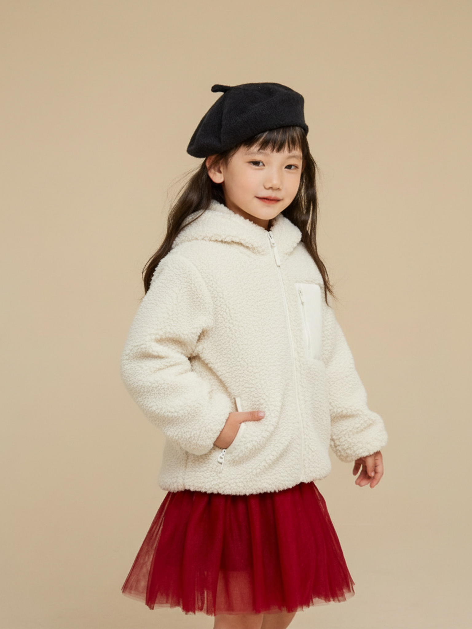 Áo khoác lông túi ngực