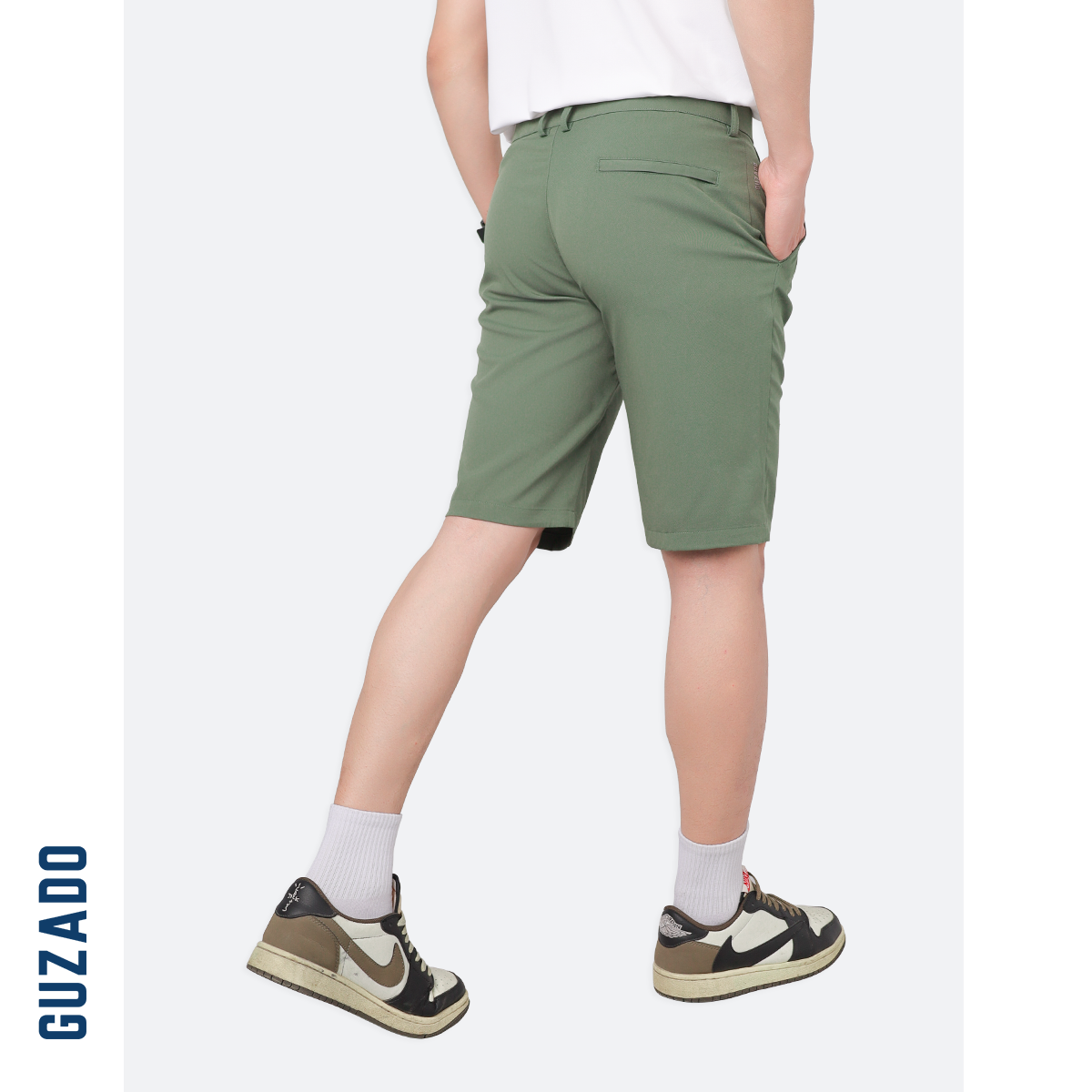 Quần Short Tây Âu Nam GUZADO Kaki Giữ Form Cạp Cúc GSR15_thumbnail_29