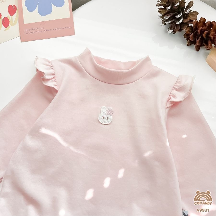 Áo dài HỒNG phối bèo sóng thêu thỏ_thumbnail_3