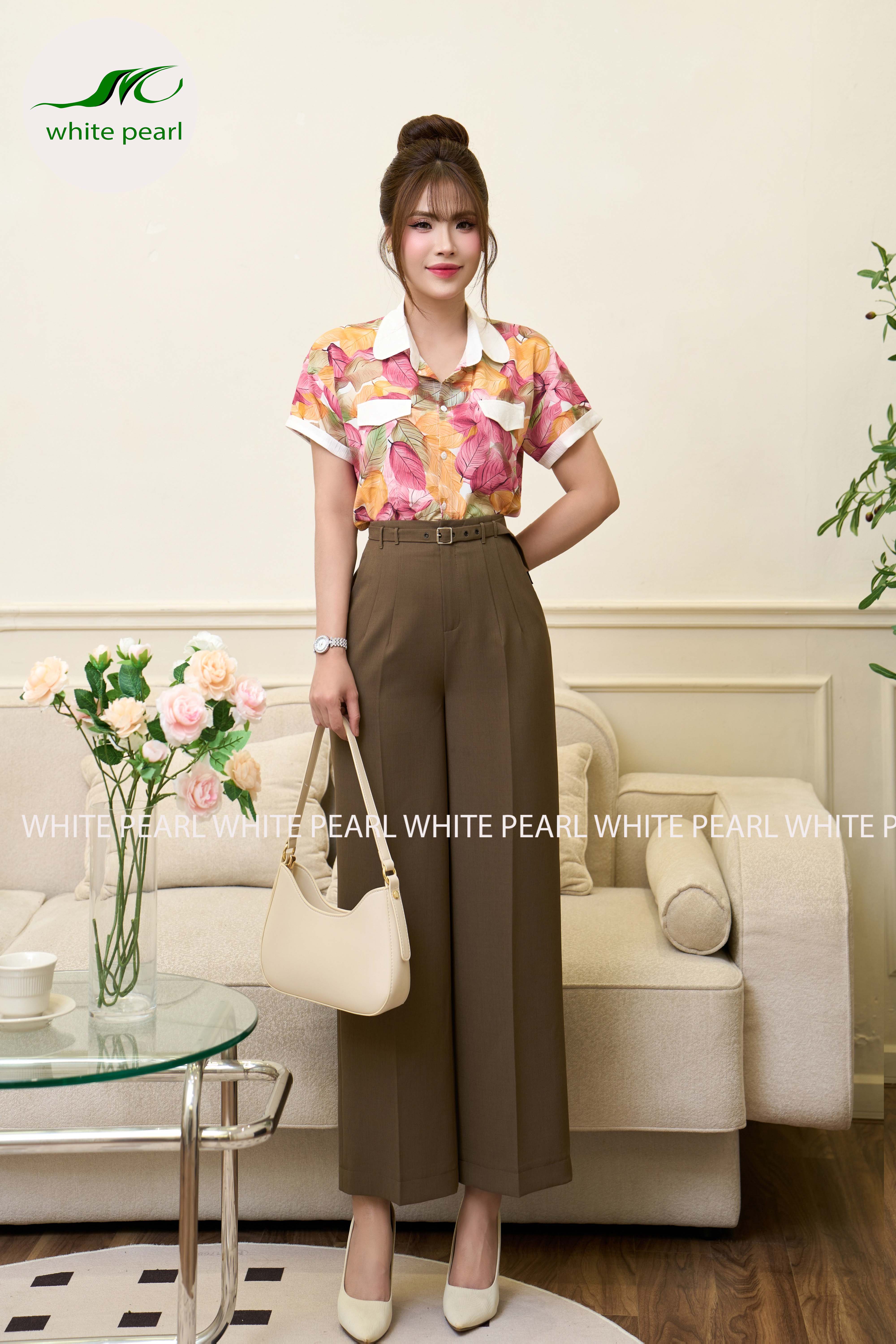 Quần suông cạp liền 2 ly Thời trang công sở White Pearl