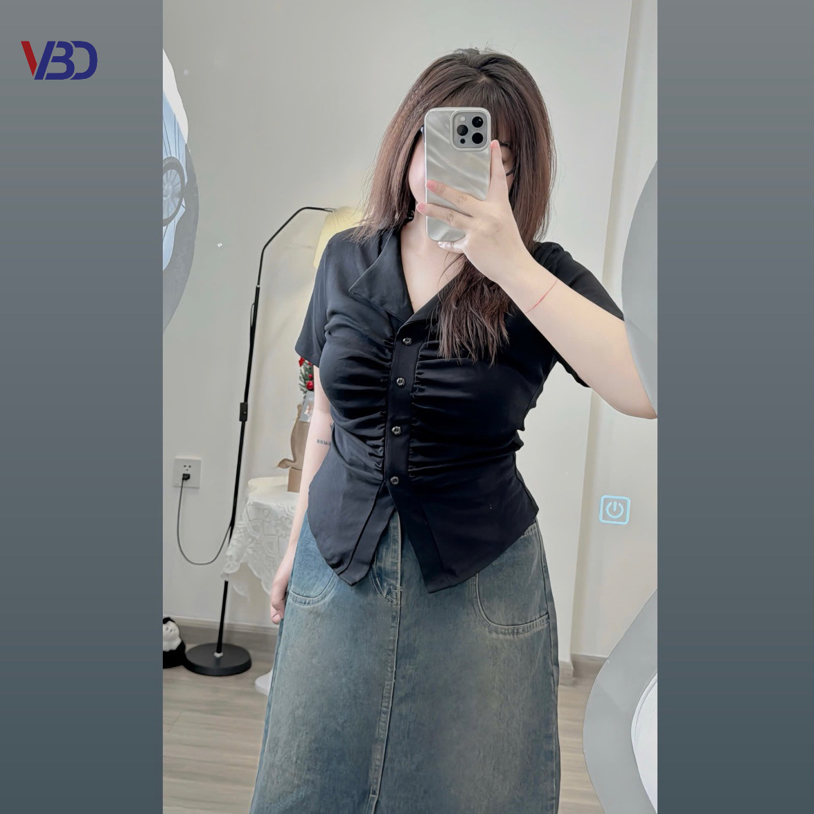 Áo thun cổ kiểu nhún ngực bigsize AT293 dành cho nàng béo mập từ 55-90kg_thumbnail_6