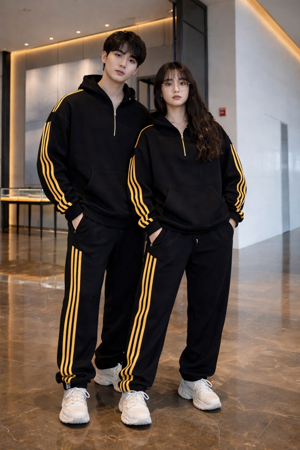 SET HOODIE CROSS RIMBERIO - Streetwear Cực Cháy, Form Rộng Cực Chất KẺ SỌC 3 MÀU phong cách Hàn Quốc