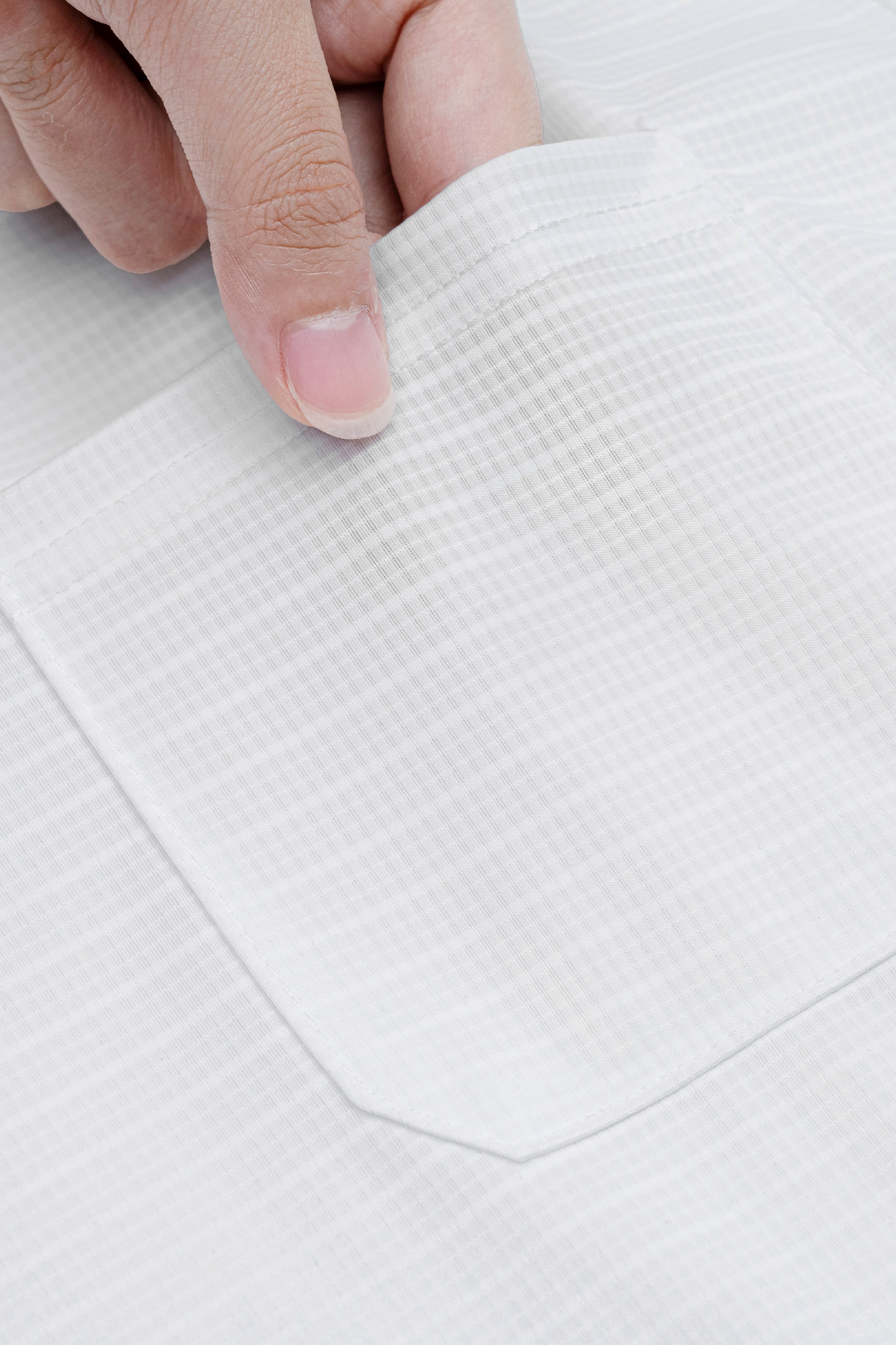 Áo Polo Túi Ngực Nam Trung Niên ANCHI Chất Liệu Cotton Cao Cấp Có Xẻ Tà Màu Trắng