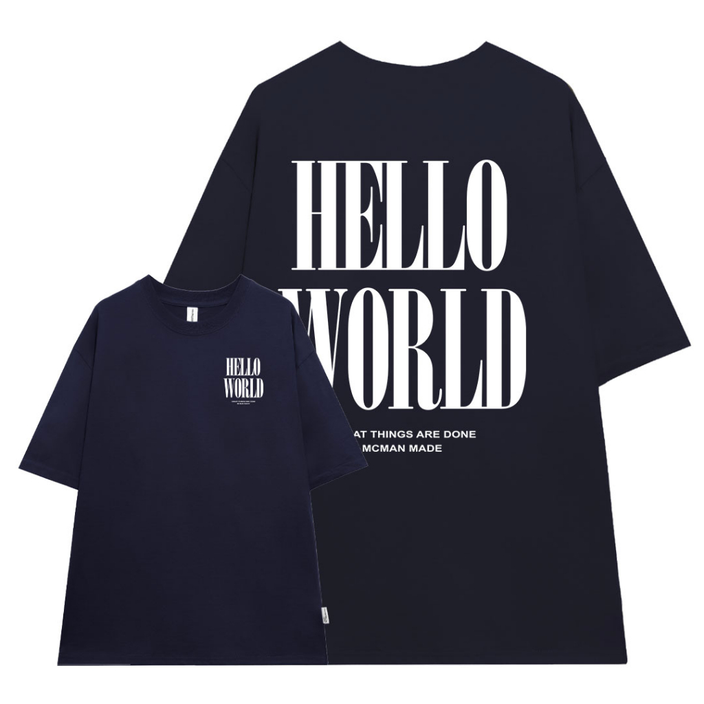 Áo thun nam form rộng ATD93 tay ngắn kiểu hàn quốc unisex vải cotton ATD93 Miucho Man in Typography_thumbnail_7