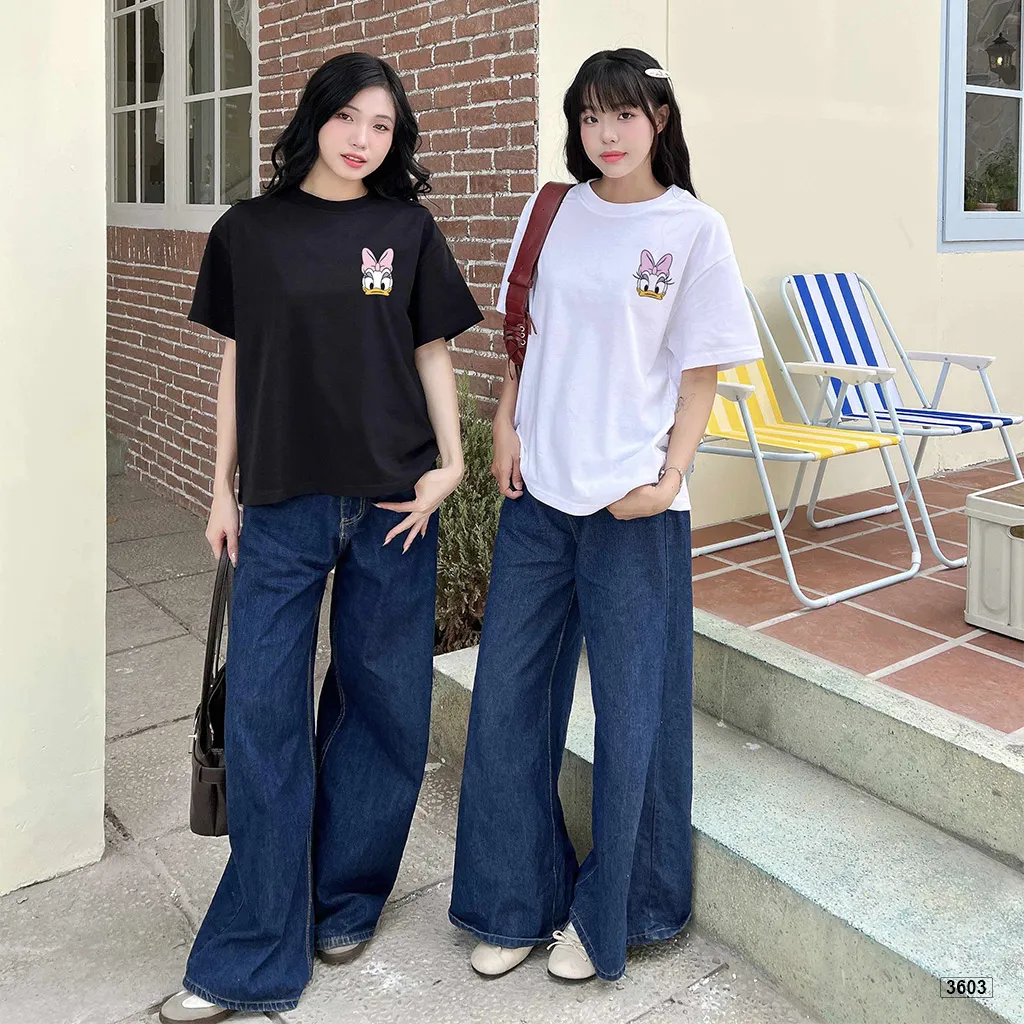 Áo thun boxy nữ hoạt hình chuột donald Miucho 3603_thumbnail_6