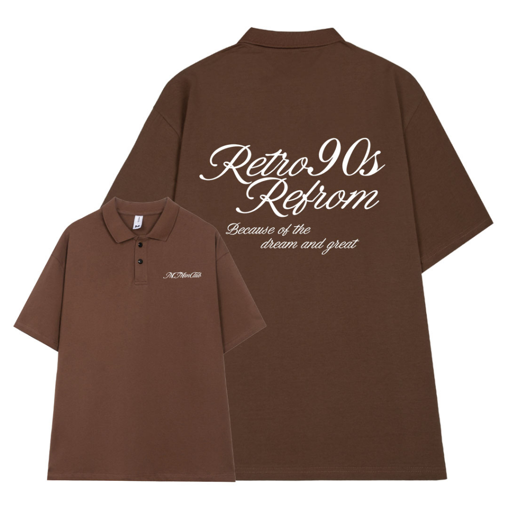 Áo polo nam form rộng đẹp PLD193 Miucho Man tay lỡ vải cotton mềm mại cho nam in Typography_thumbnail_6