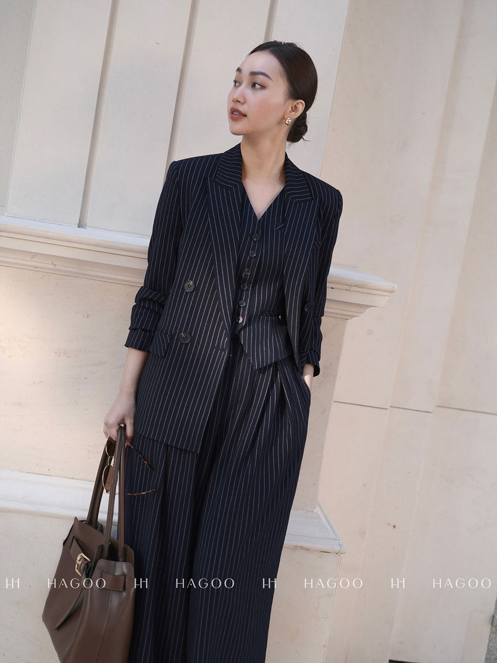 Blazer suông hai hàng khuy HAGOO_thumbnail_9