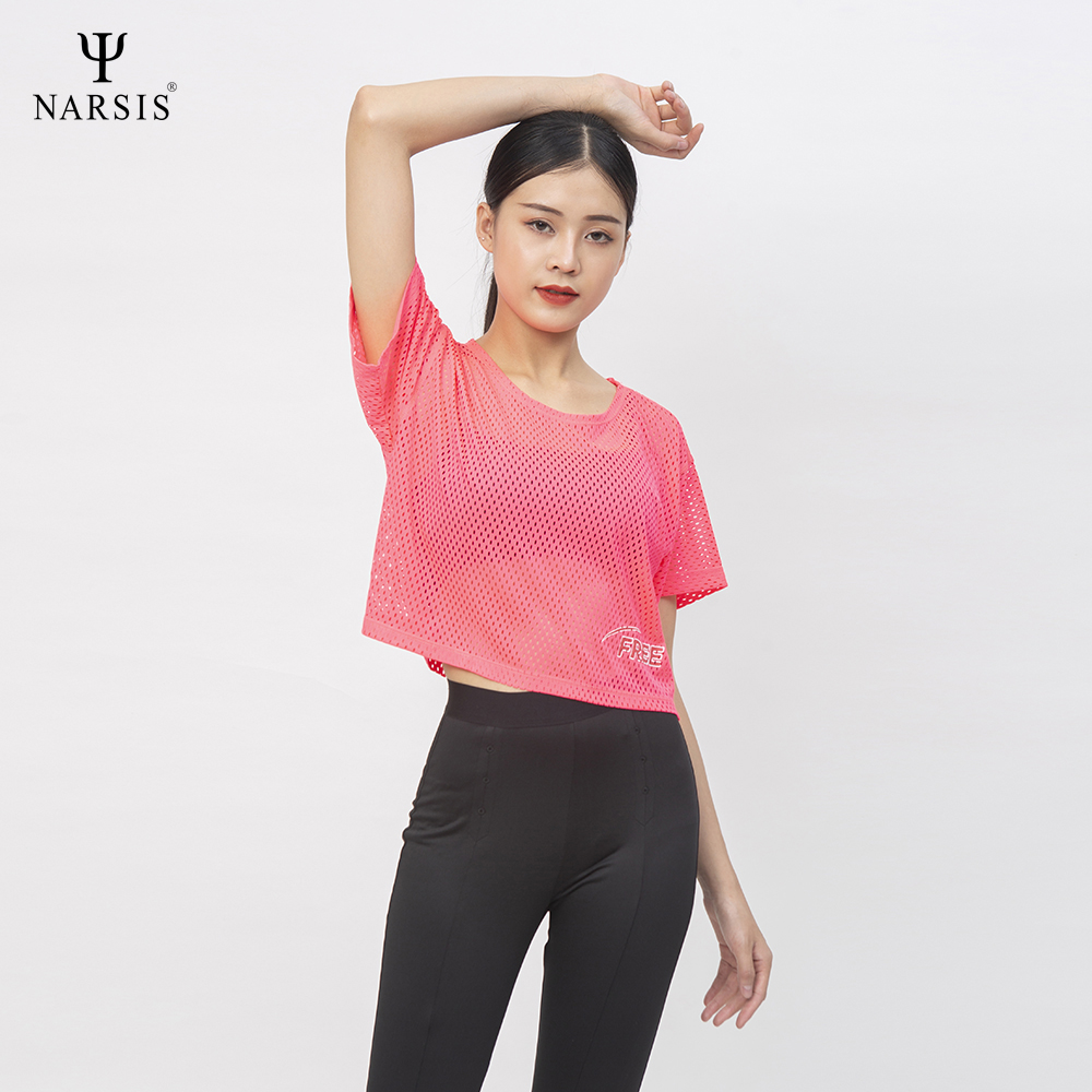 ÁO LƯỚI THỂ THAO HỒNG NỮ L0009 NARSIS PE NHẸ, THOÁNG KHÍ, THẤM MỒ HÔI, CHẤT LIỆU BỀN, CHỐNG NẮNG_thumbnail_1