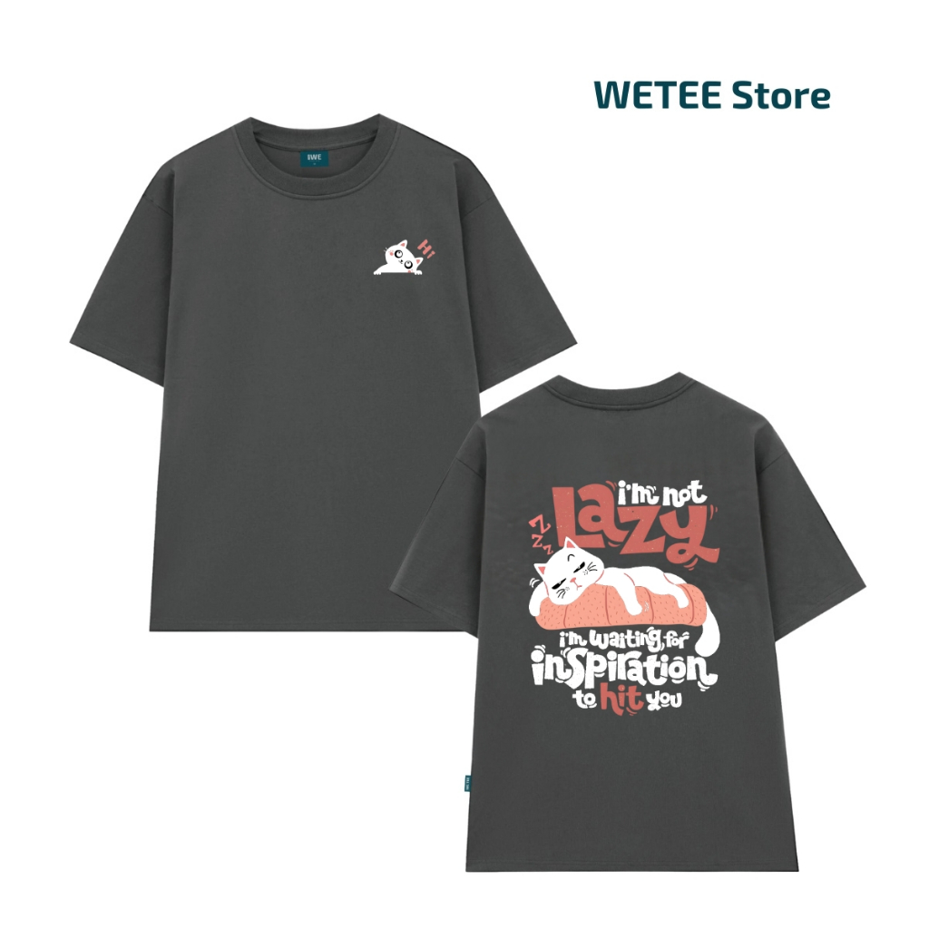 Áo thun unisex UX30-1141 LAZY hình mèo nằm dáng oversized local brand WETEE_thumbnail_9