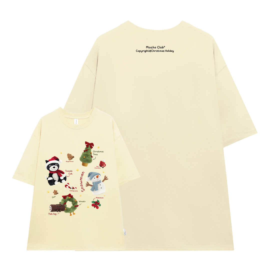 Áo thun nữ giáng sinh noel form rộng chất vải cotton 4 chiều thoáng mát ATD1715 Miucho in mix_thumbnail_0