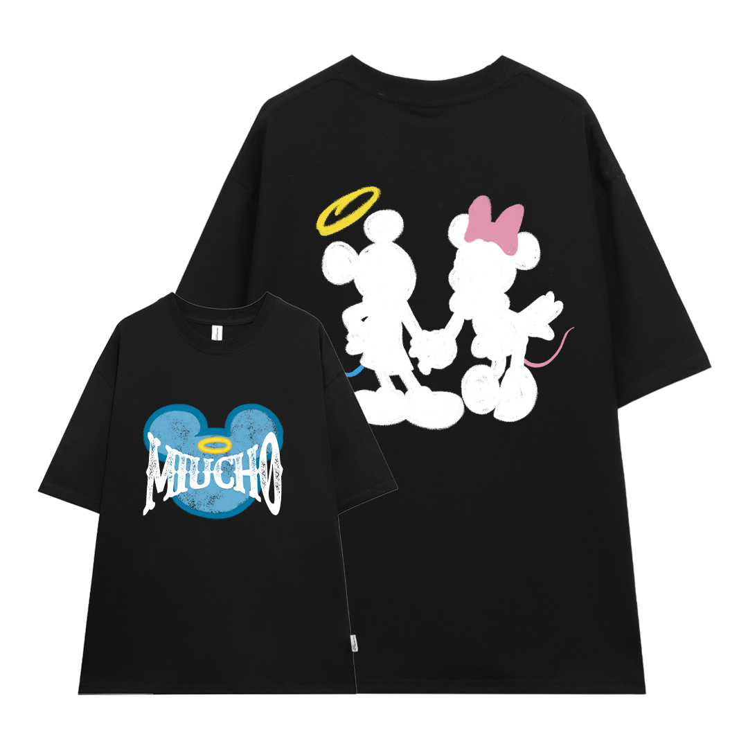 Áo thun cặp đôi couple nhà chuột from rộng ATD1339 Miucho vải cotton thoáng mát cổ tròn in mix_thumbnail_11
