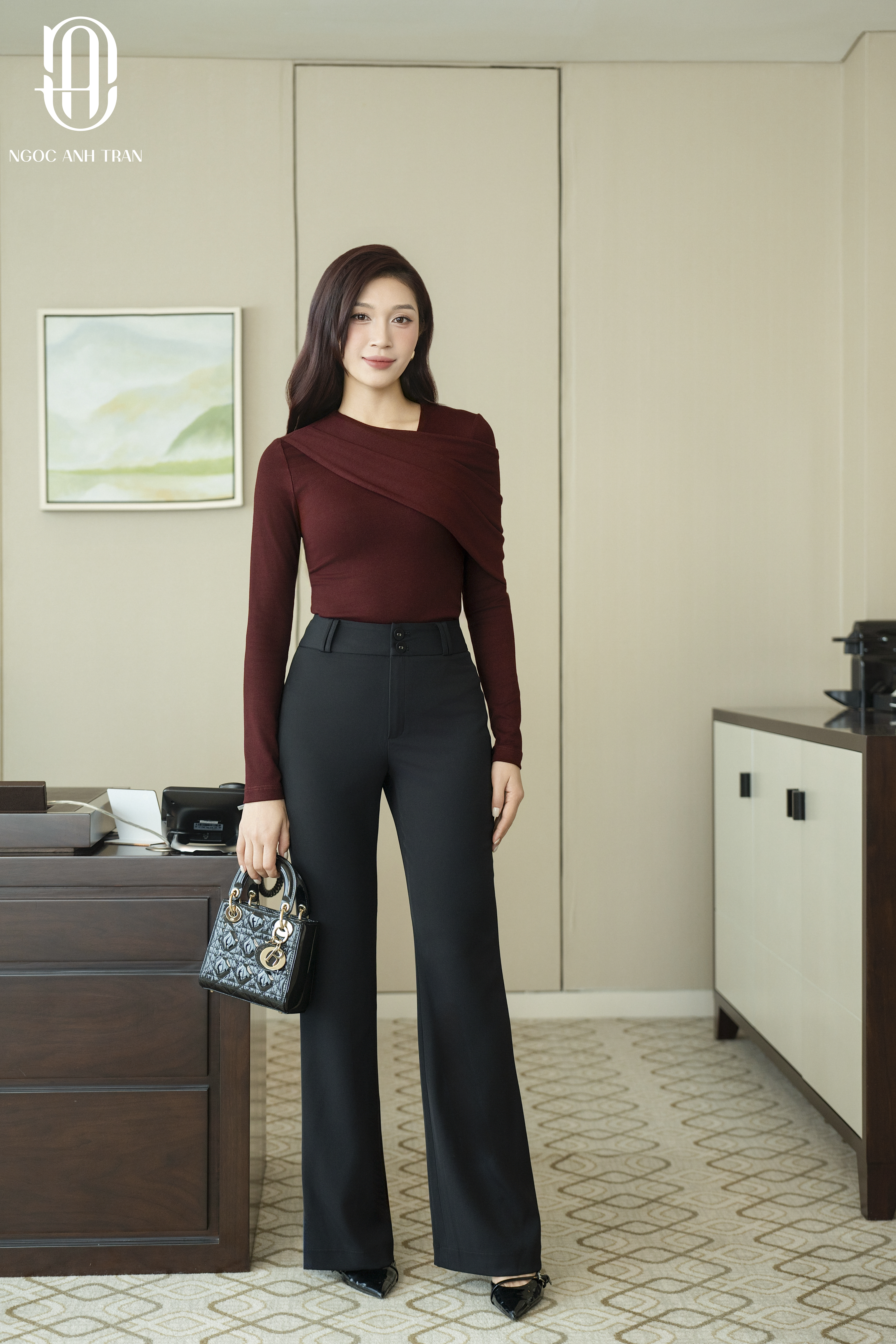 Q069 - Quần đen ống đứng 2 cúc_thumbnail_2