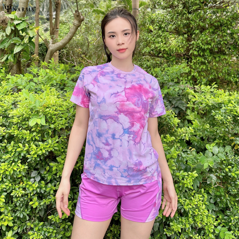 SET BỘ BƠI NỮ KÍN ĐÁO CÓ LÓT NGỰC MÀU TÍM VẢI PE CO GIÃN 4 CHIỀU A23004 NARSIS CHẤT LIỆU THOÁNG M..._thumbnail_5