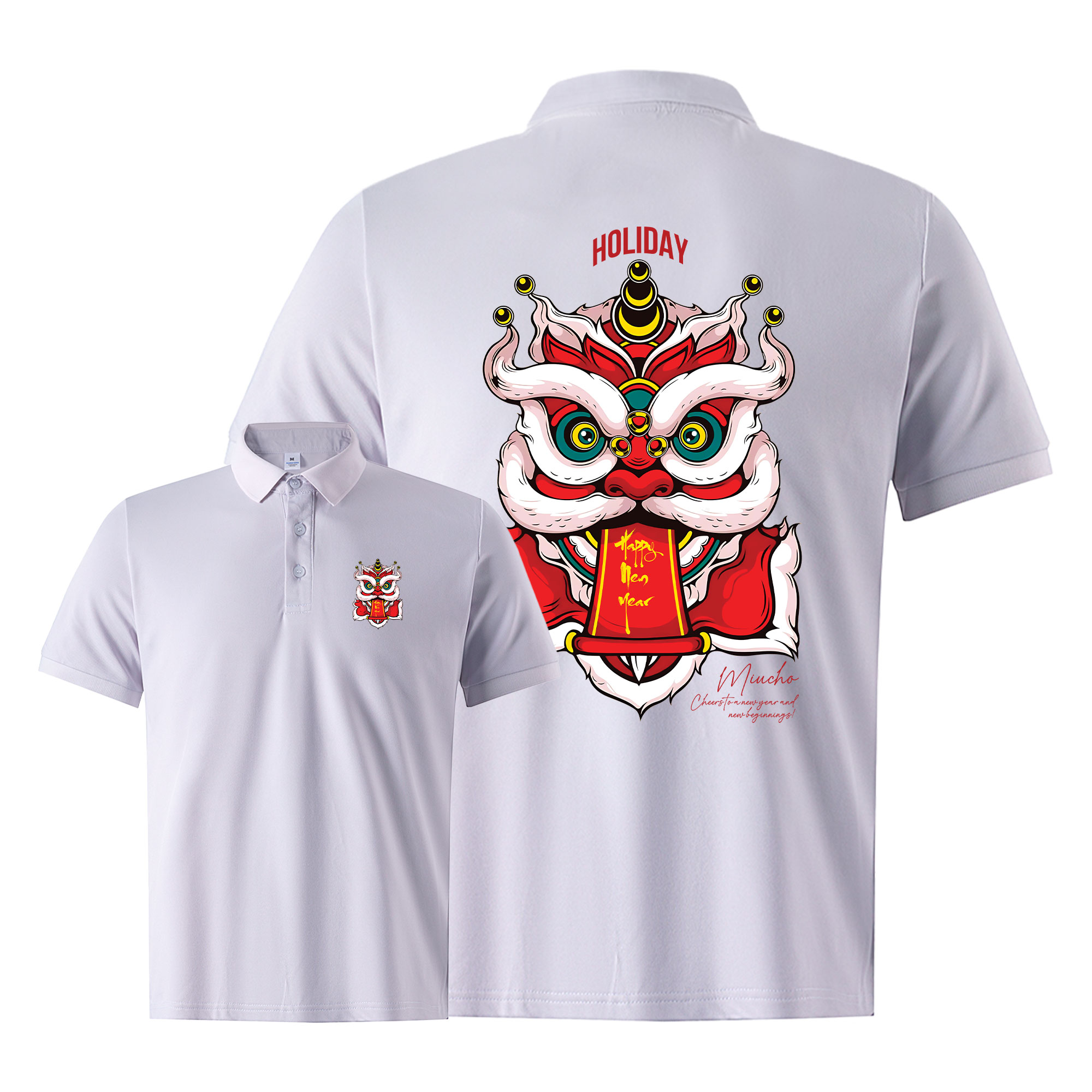 Áo polo nam form vừa 1899 Miucho Iconic vải cá sấu đứng form thoáng mát in artwork_thumbnail_11