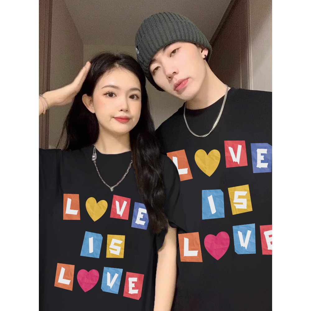 Áo thun cuple trái tim cực xinh form rộng local brand ATD945 Miucho tay ngắn cổ tròn in mix_thumbnail_4