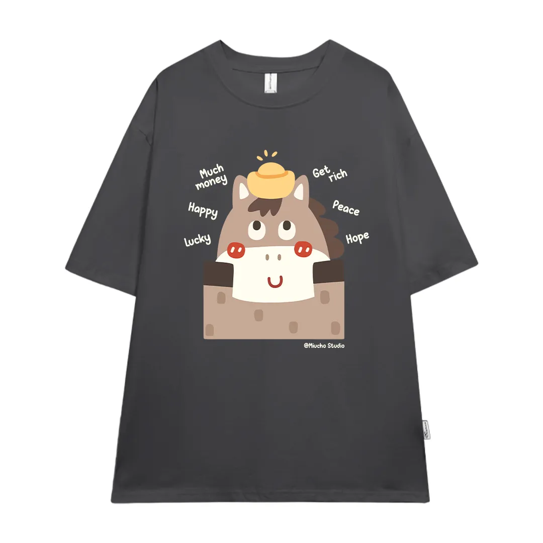 Áo thun form rộng Miucho vải dày dặn thoáng mát tôn dáng chú ngựa ngây ngô in mix 2910_thumbnail_10