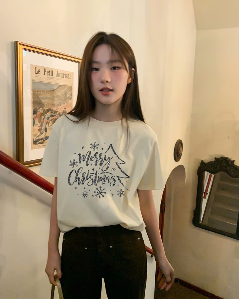 Áo thun nữ giáng sinh noel form vừa regular vải cotton 4c thoáng mát 1772 Miucho Chic Chic in mix_thumbnail_4