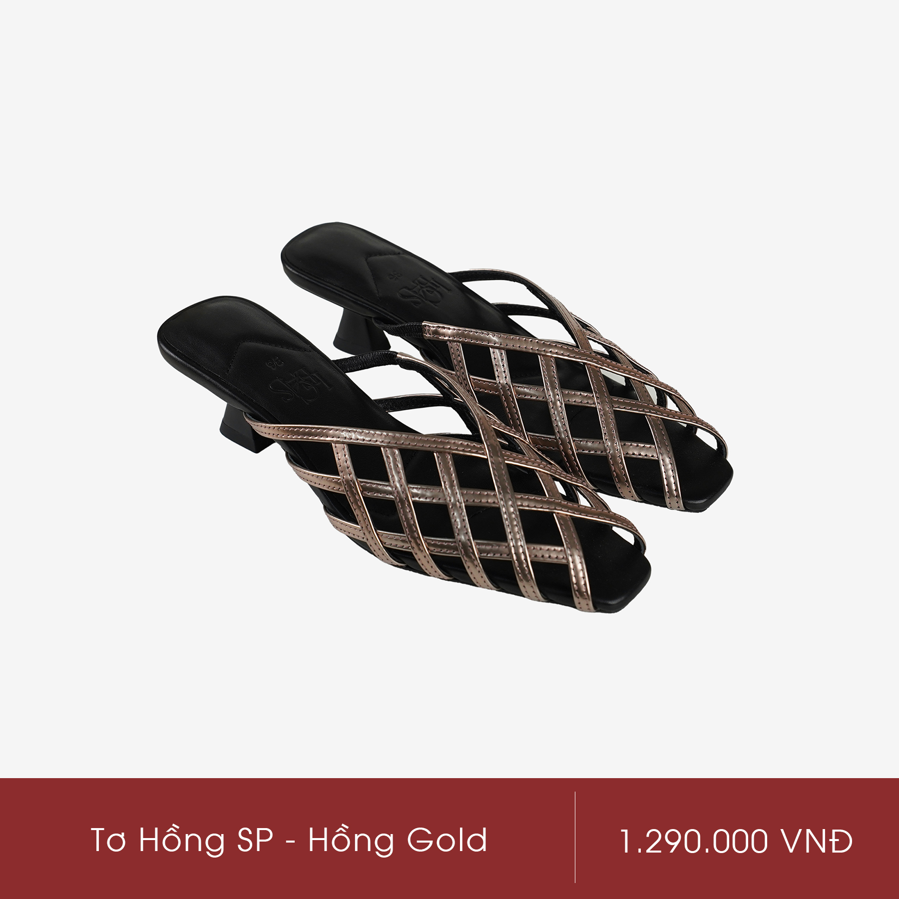 Sandals Cao Gót Tơ Hồng