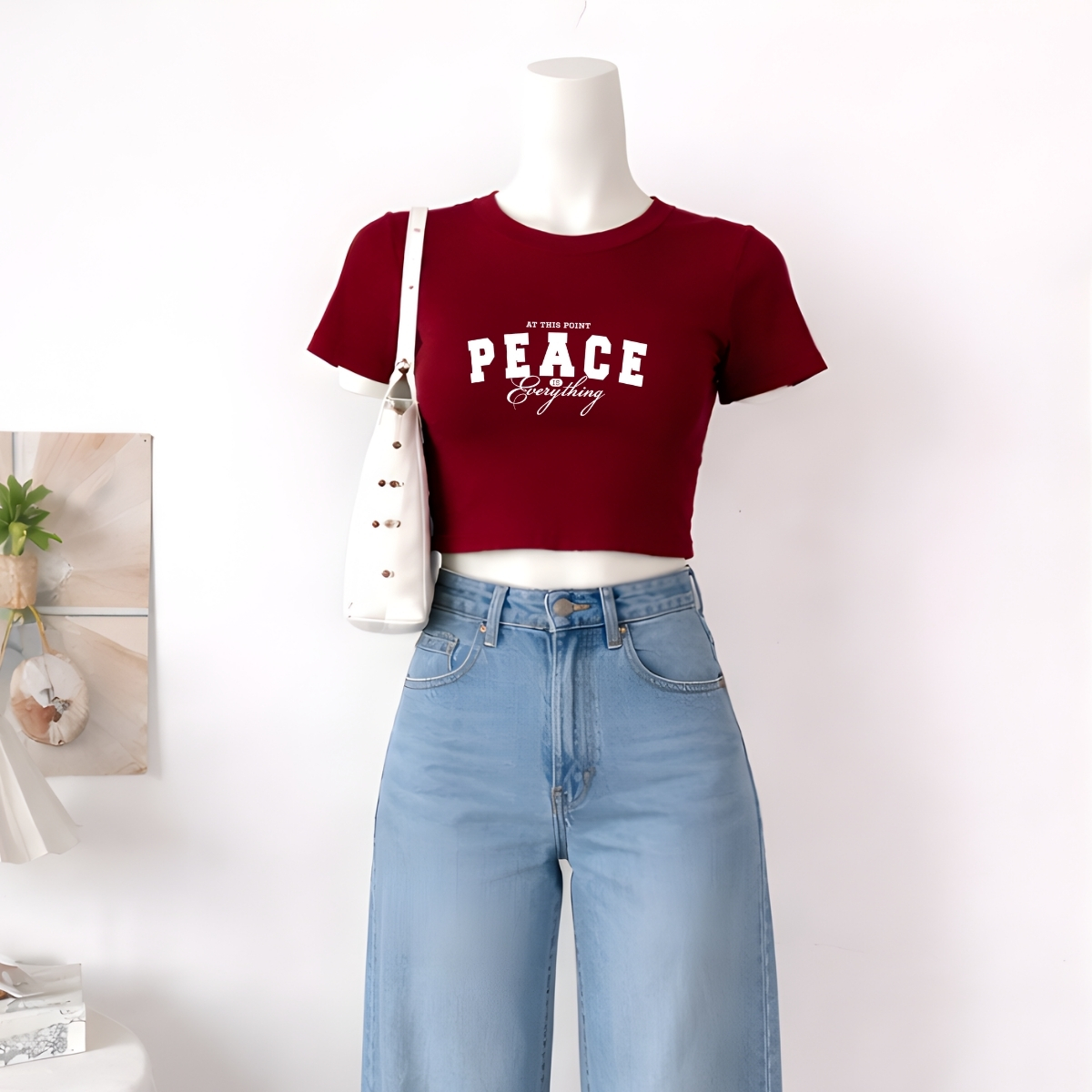 Áo croptop nữ chữ PEACH Everything dáng ôm chất thun cotton local brand WETEE - WC1166_thumbnail_0