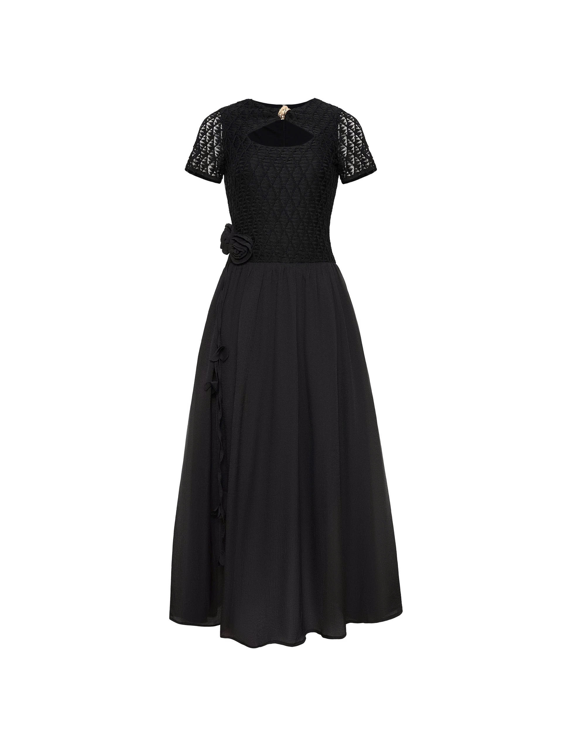 BIGSIZE NỮ - Đầm dáng dài phối hoa kiểu V-DA208_thumbnail_3