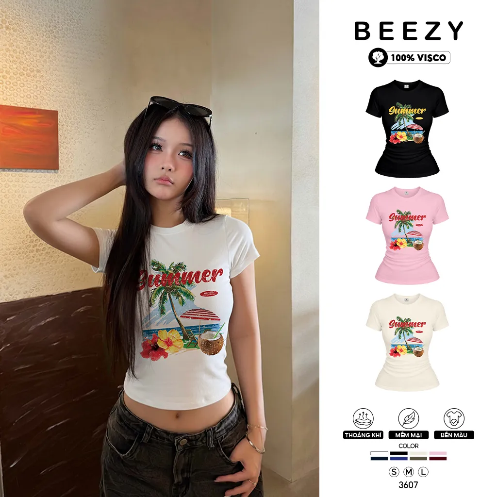 Áo baby tee form ôm Summer vibe Beezy 3607