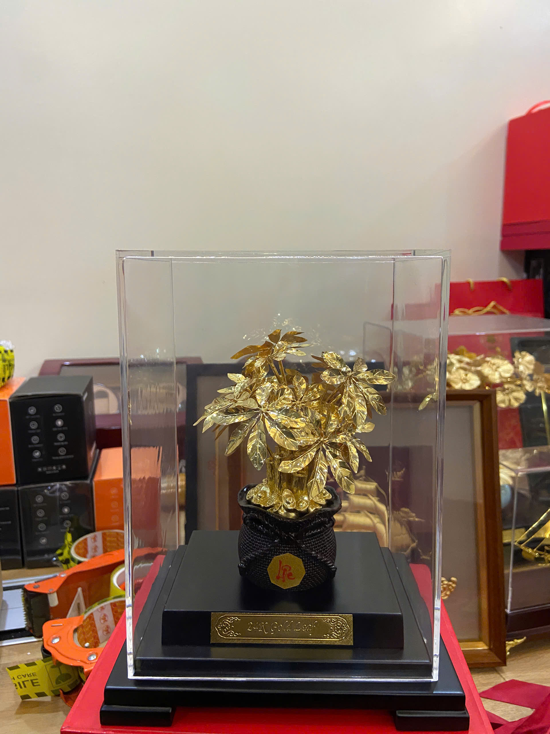 Cây kim ngân quà tặng mạ vàng 24k KT 22CM _thumbnail_3