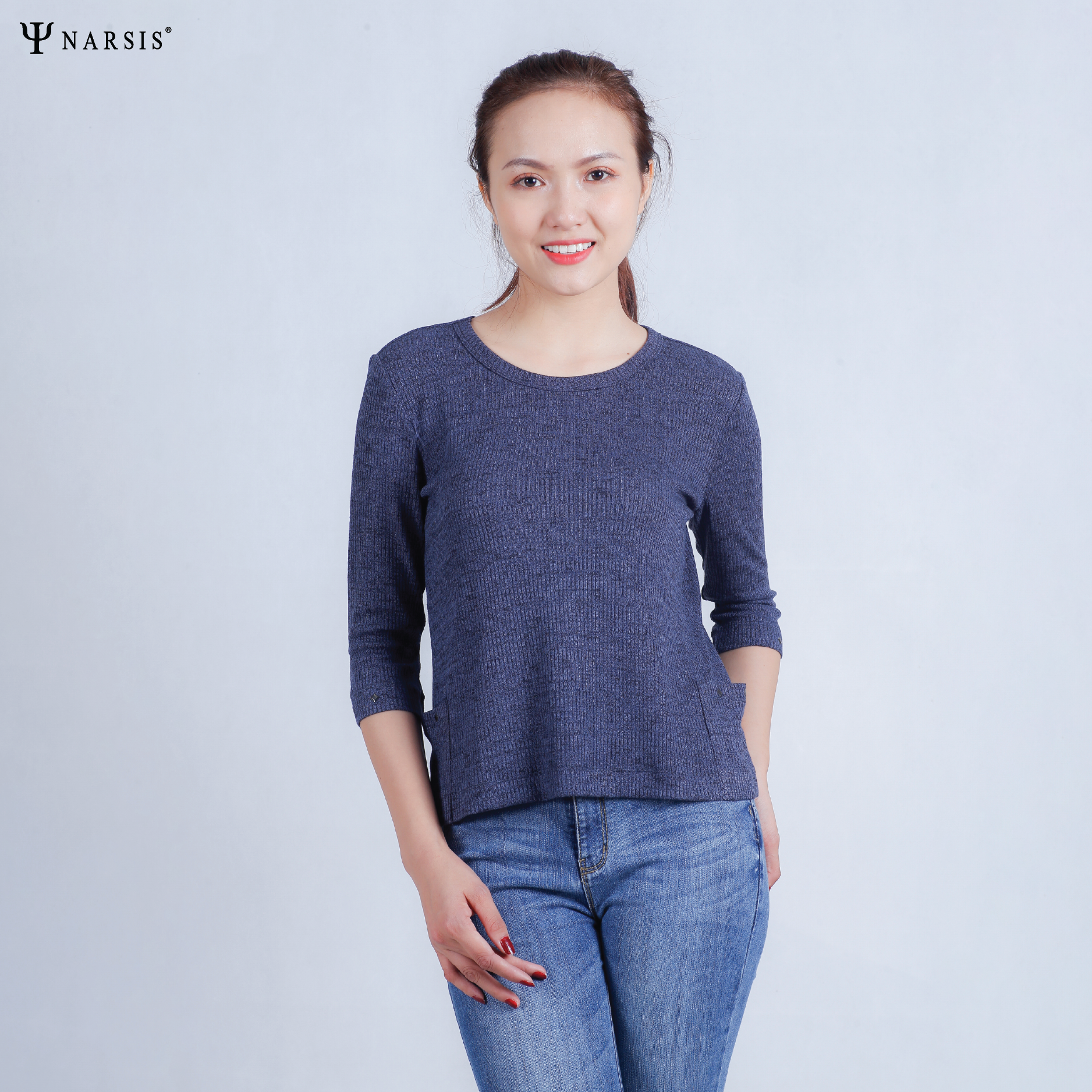 ÁO NỮ LEN KIỂU L7075 NARSIS VẢI LEN COTTON ẤM ÁP, THOÁNG MÁT, GIỮ ẤM TỐT, MỀM MẠI_thumbnail_1