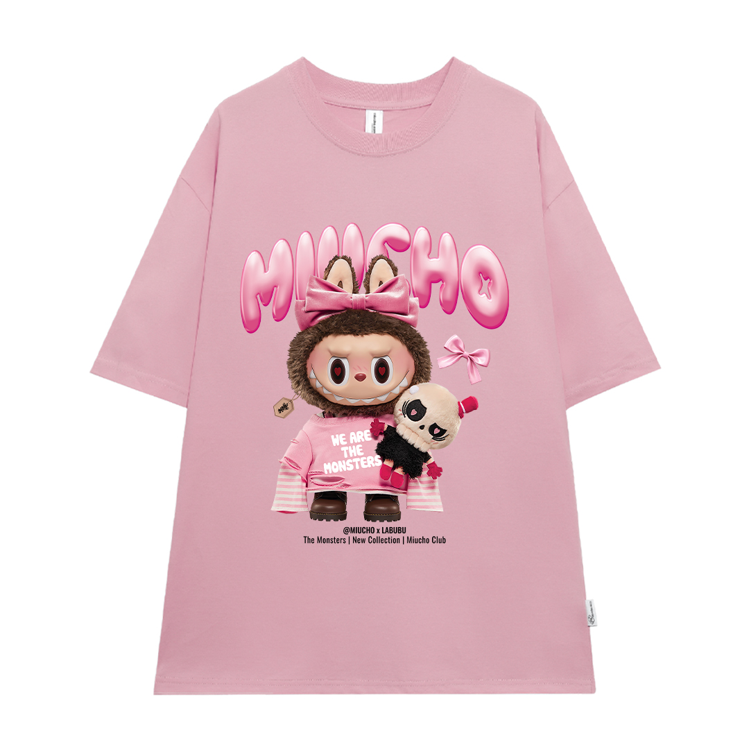 Áo thun labubu form rộng hottrend ATD1269 Miucho vải cotton thoáng mát cổ tròn in mix_thumbnail_12