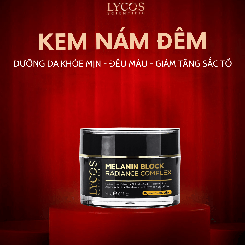 Kem Nám Đêm LYCOS Melanin Block Radiance Hỗ Trợ Mờ Nám, Tàn Nhang & Dưỡng Da Trắng Sáng 20g