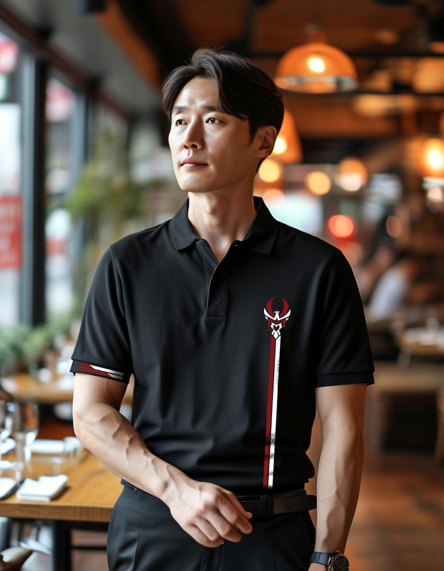 Áo polo nam form vừa 1866 Miucho Iconic vải cá sấu đứng form thoáng mát in artwork_thumbnail_5