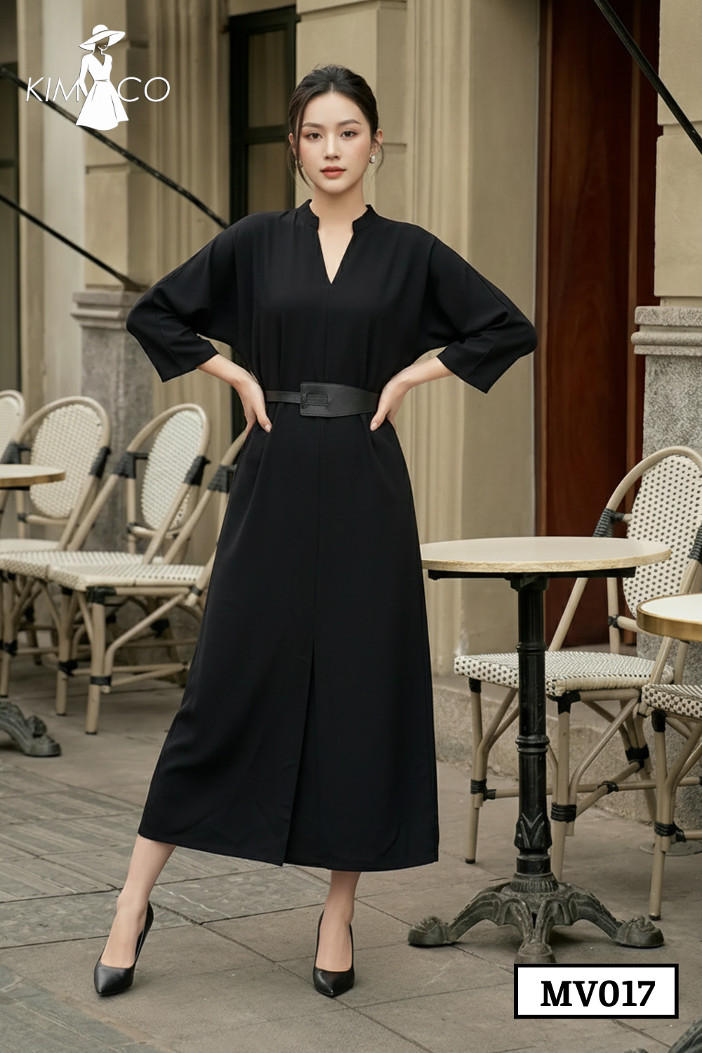 Đầm Tay Lỡ, Dáng Thắt Eo Đen - MV017