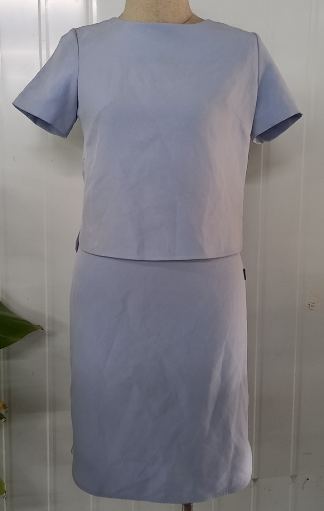 Bộ Áo và chân váy Juyp vải Tuytxi xanh