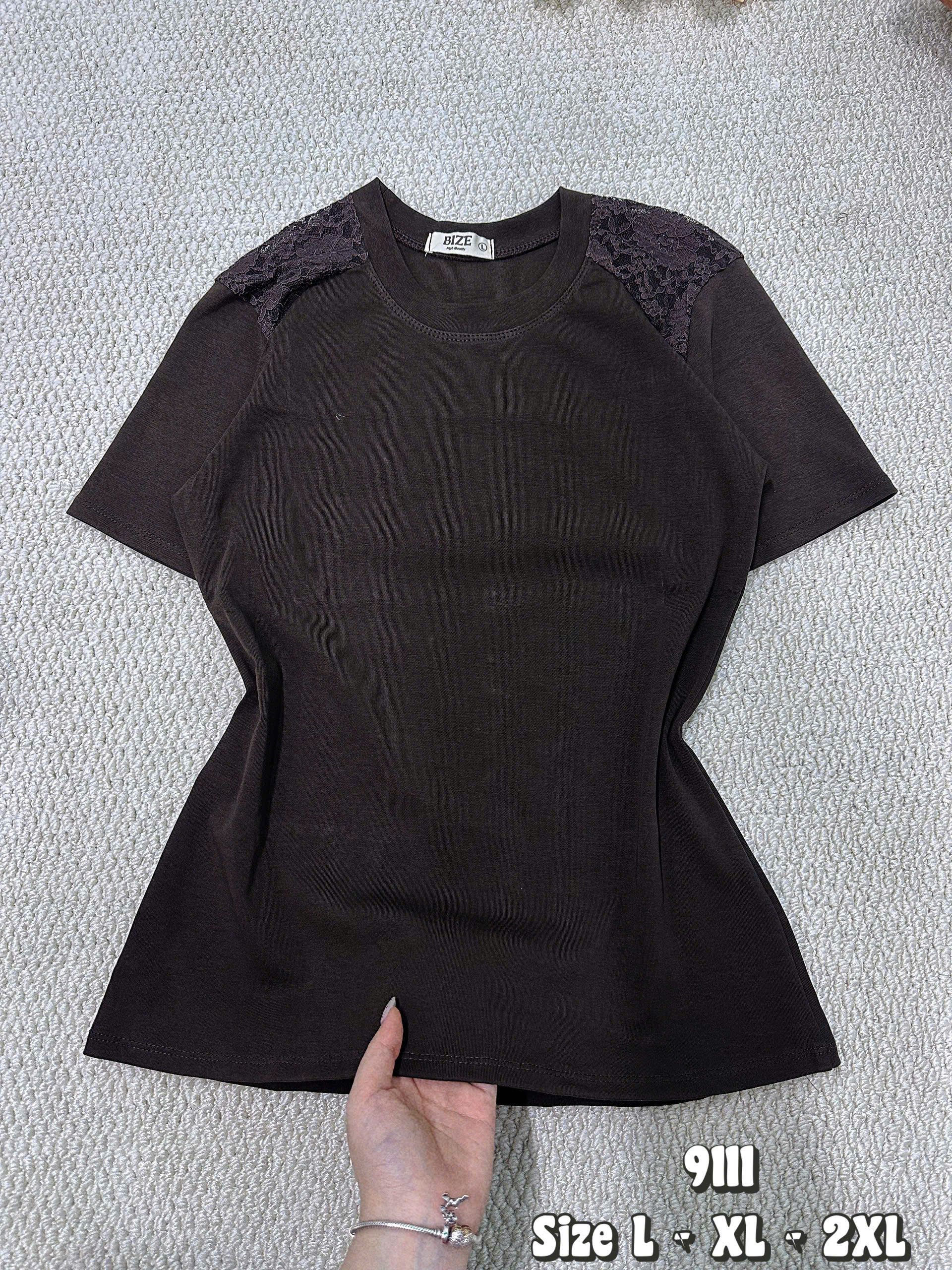 BIGSIZE - Áo thun tay ngắn phối ren T- AT9111_thumbnail_4