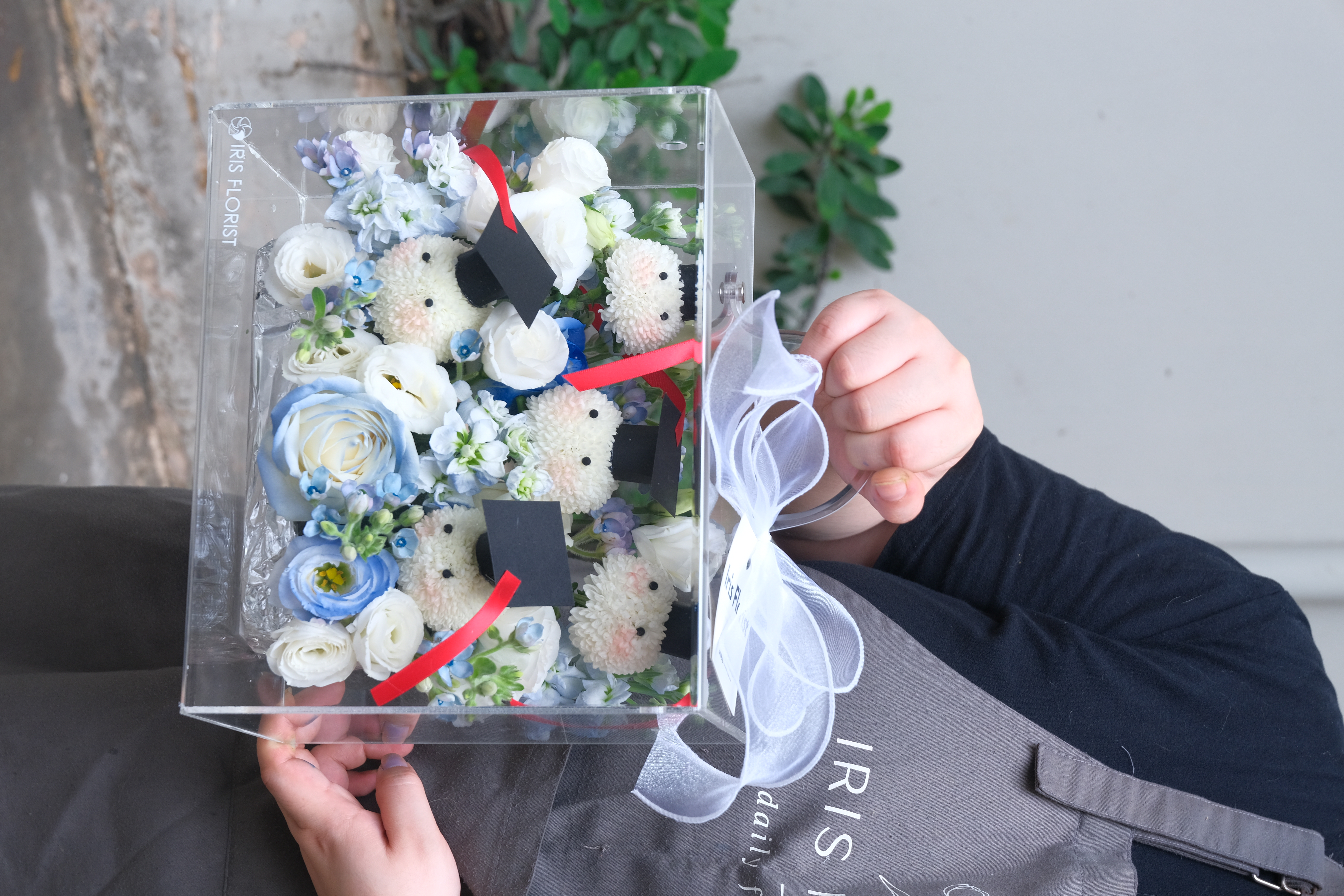 Hộp Mica Tốt nghiệp tone xanh Blue