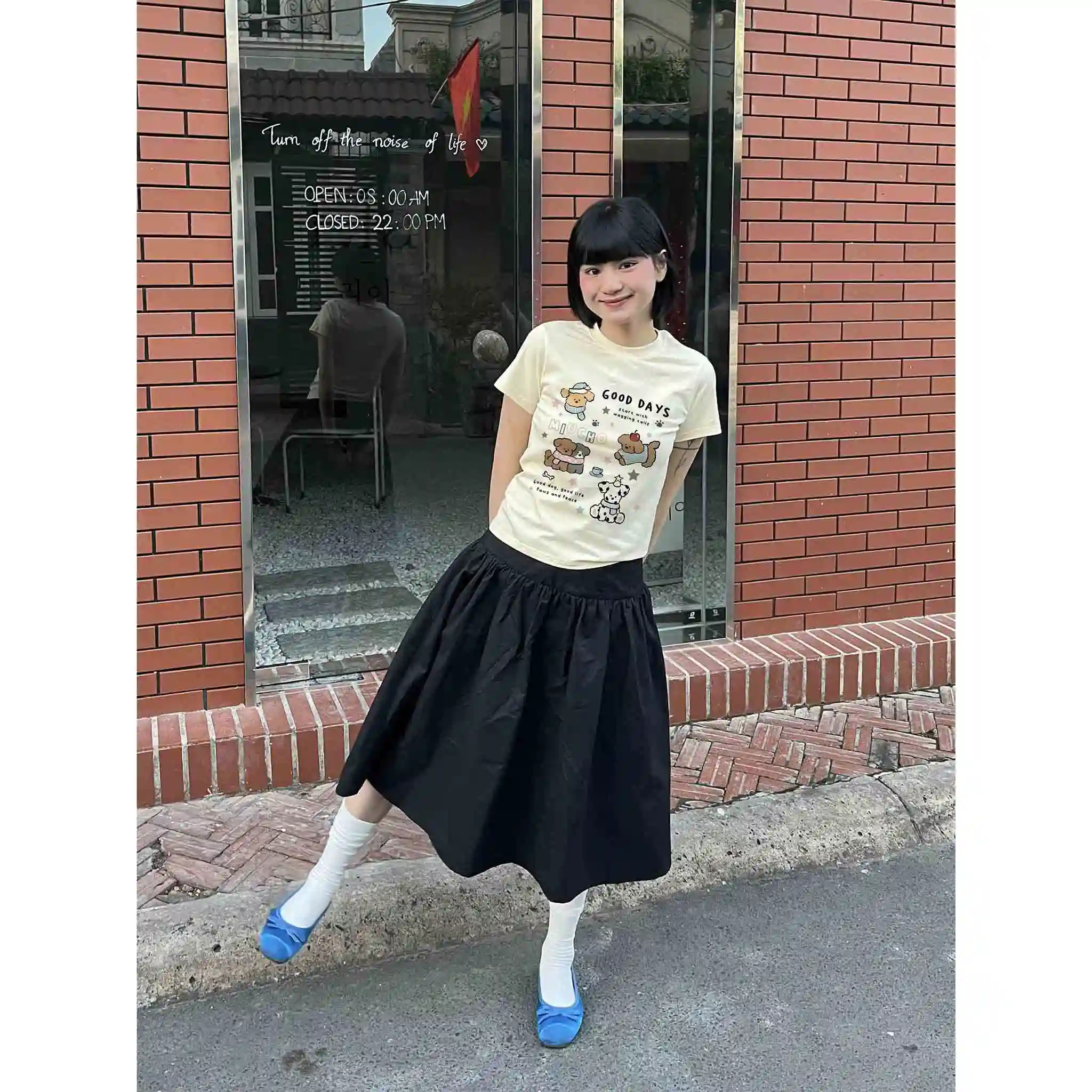 Áo baby tee nữ Miucho vải cotton 2 chiều dày dặn thoáng mát Good Days in mix nhiều màu 2739_thumbnail_2