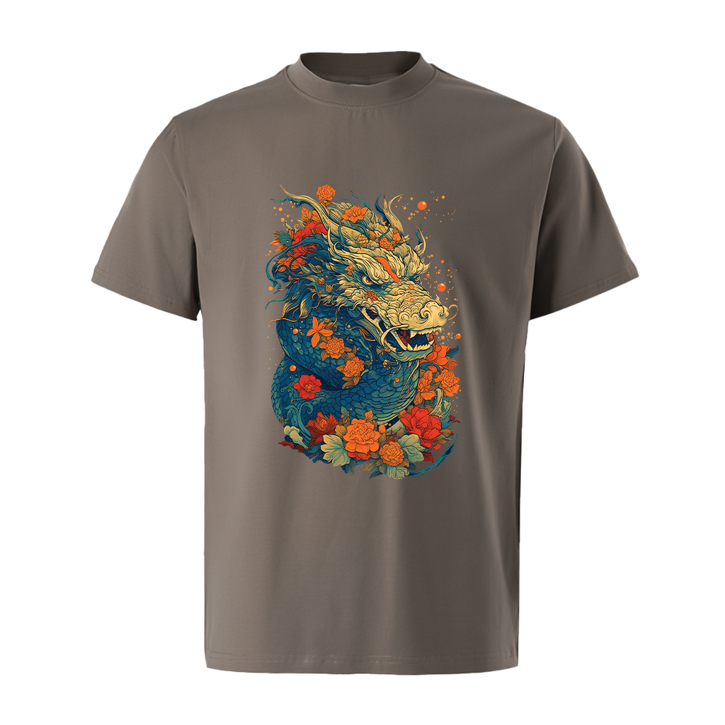 Áo thun nam form rộng 12 con giáp tuổi Thìn ATD481 Miucho Iconic cotton cổ tròn in graphic_thumbnail_13