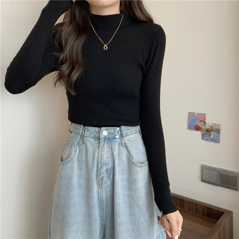 Áo len tăm ôm body cổ cao 3cm - Loza  LE1149_thumbnail_0