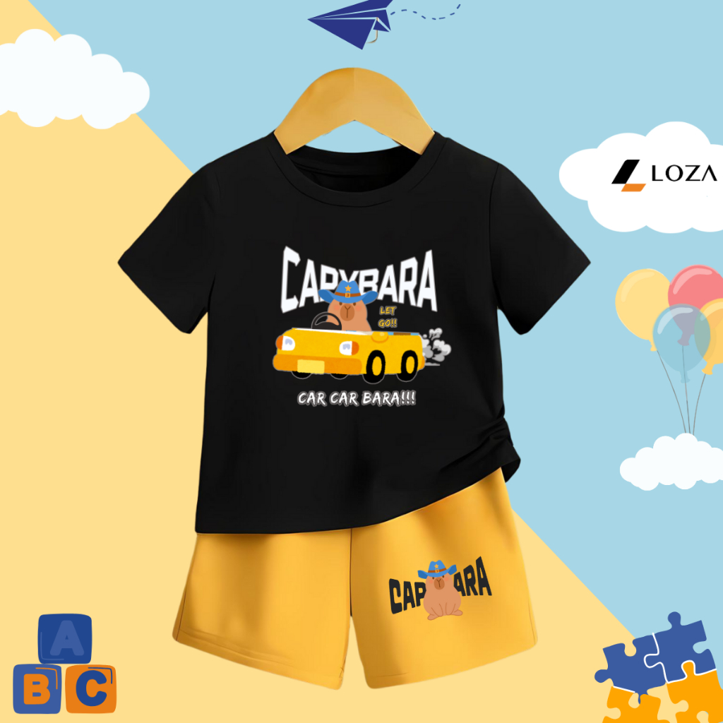 Đồ bộ bé trai in hình 'Capybara lái ô tô' - Loza SB297_thumbnail_6