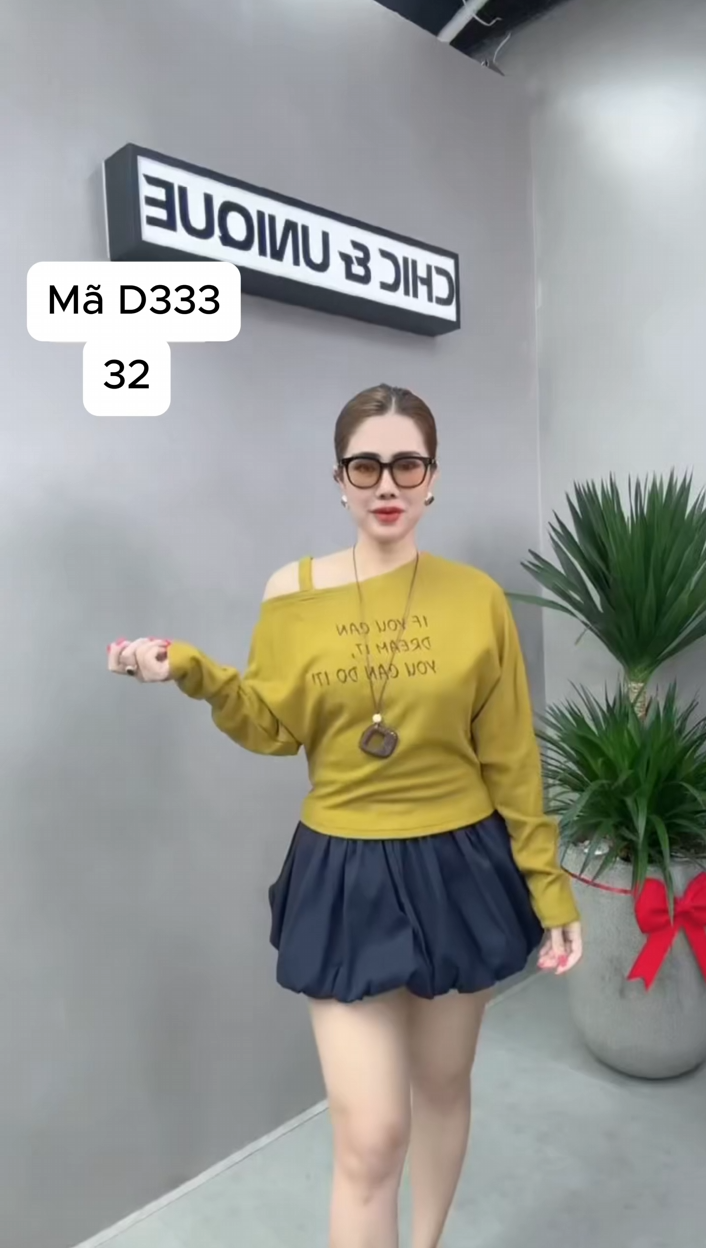 D333 Áo lệch vai cao cấp