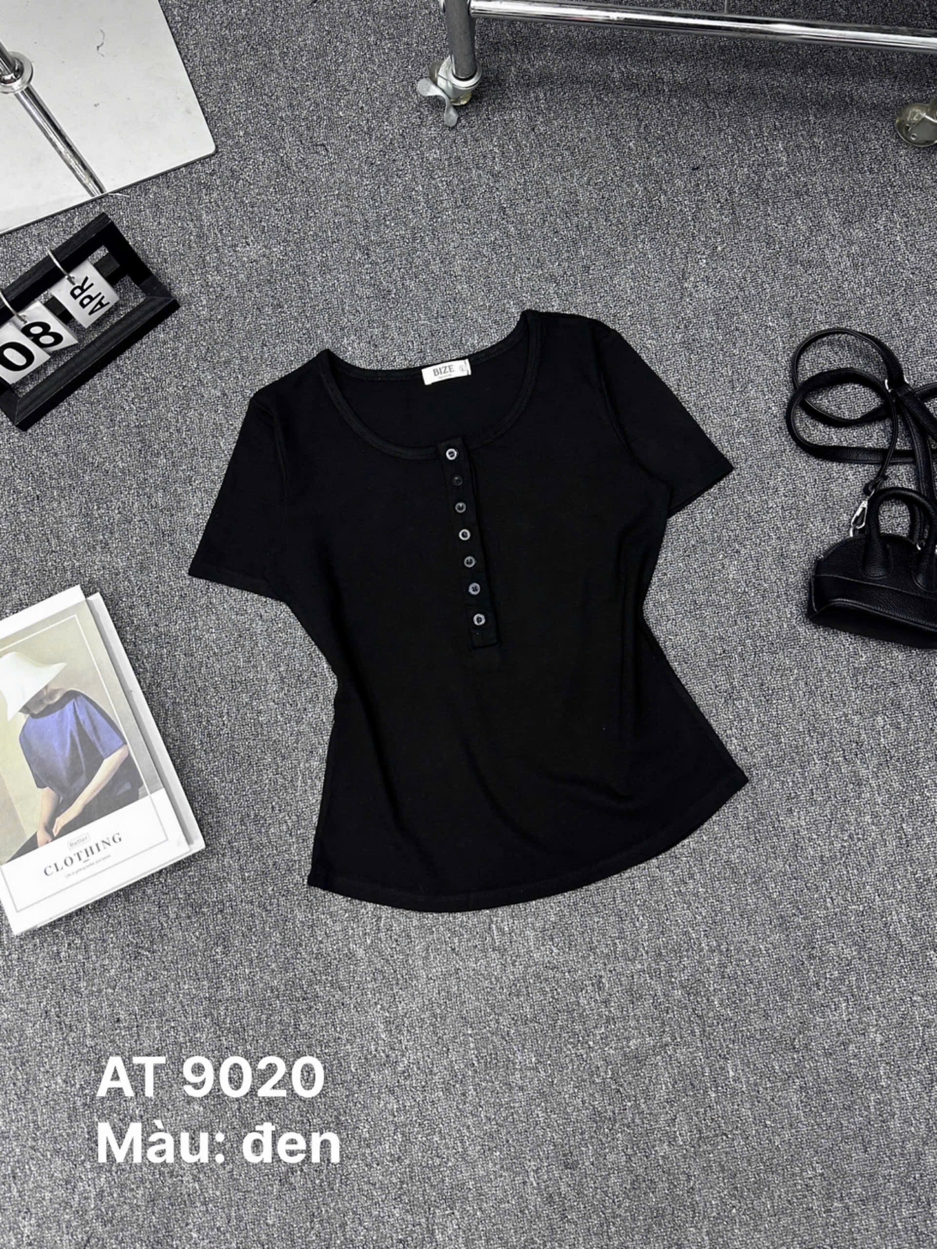 Áo thun tay ngắn phối nút kiểu bigsize AT9020 dành cho nàng béo mập từ 55-90kg