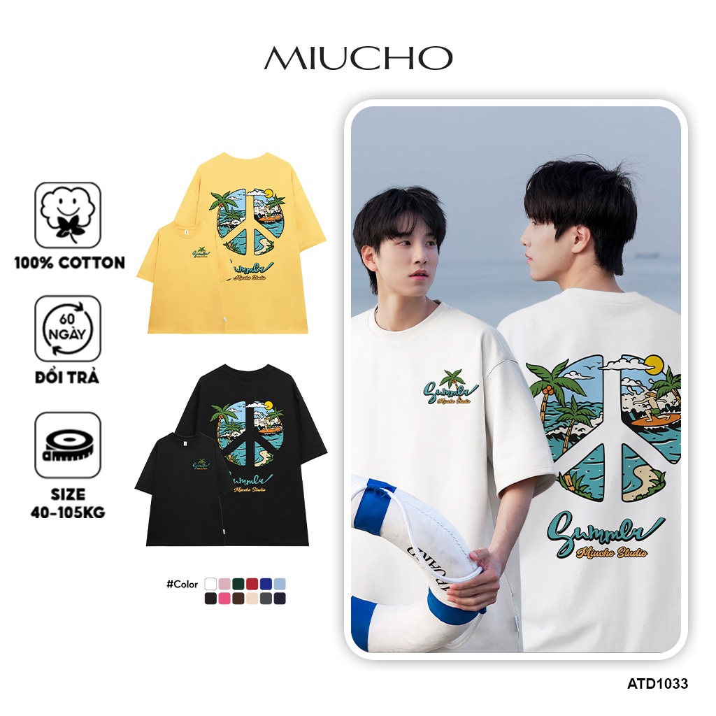 Áo phông nam mùa hè form rộng nhiều màu ATD1033 Miucho Man tay ngắn cổ tròn in mix_thumbnail_8