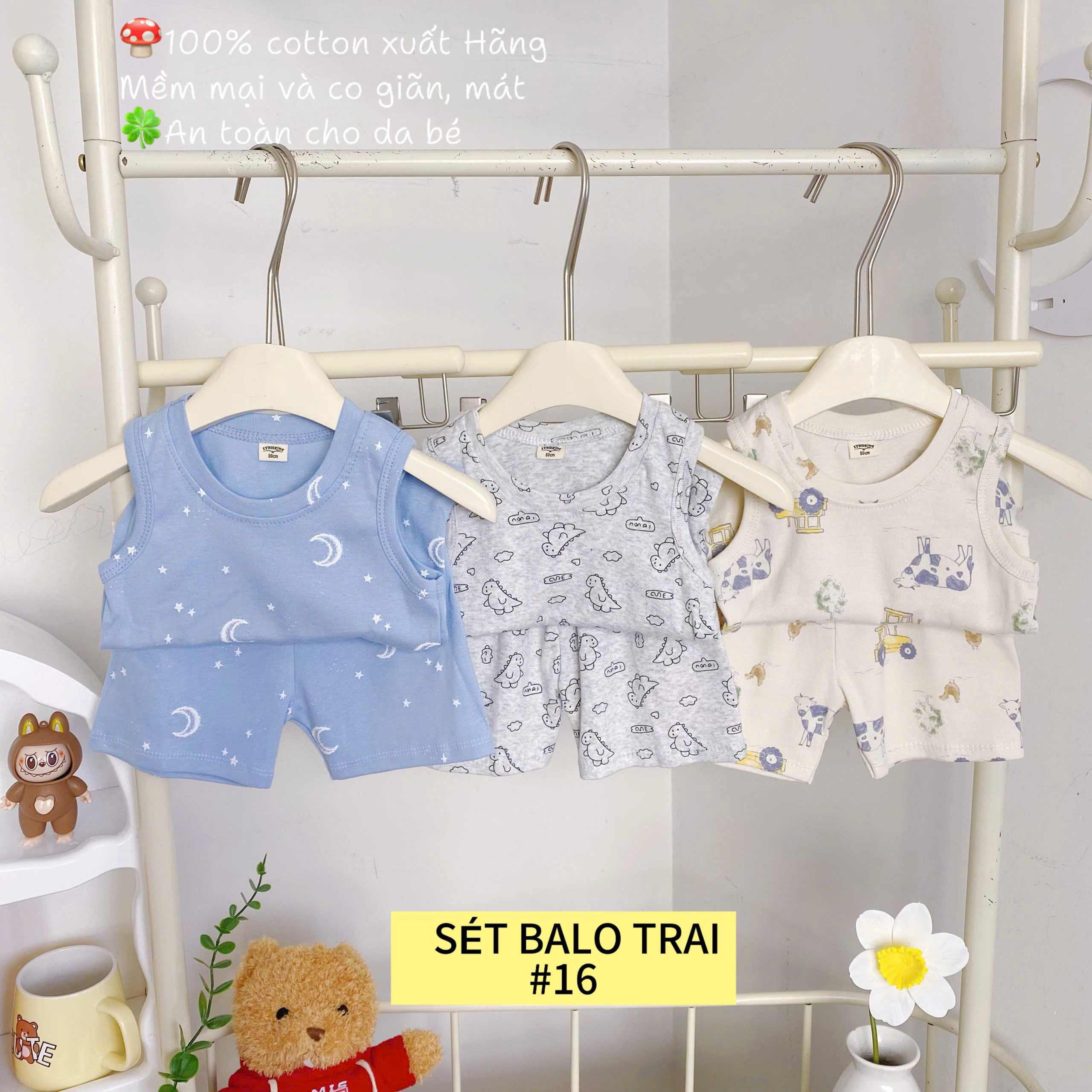 T57 SET 3 BỘ BA LỖ COTTON NGẪU NHIÊN- A105.49