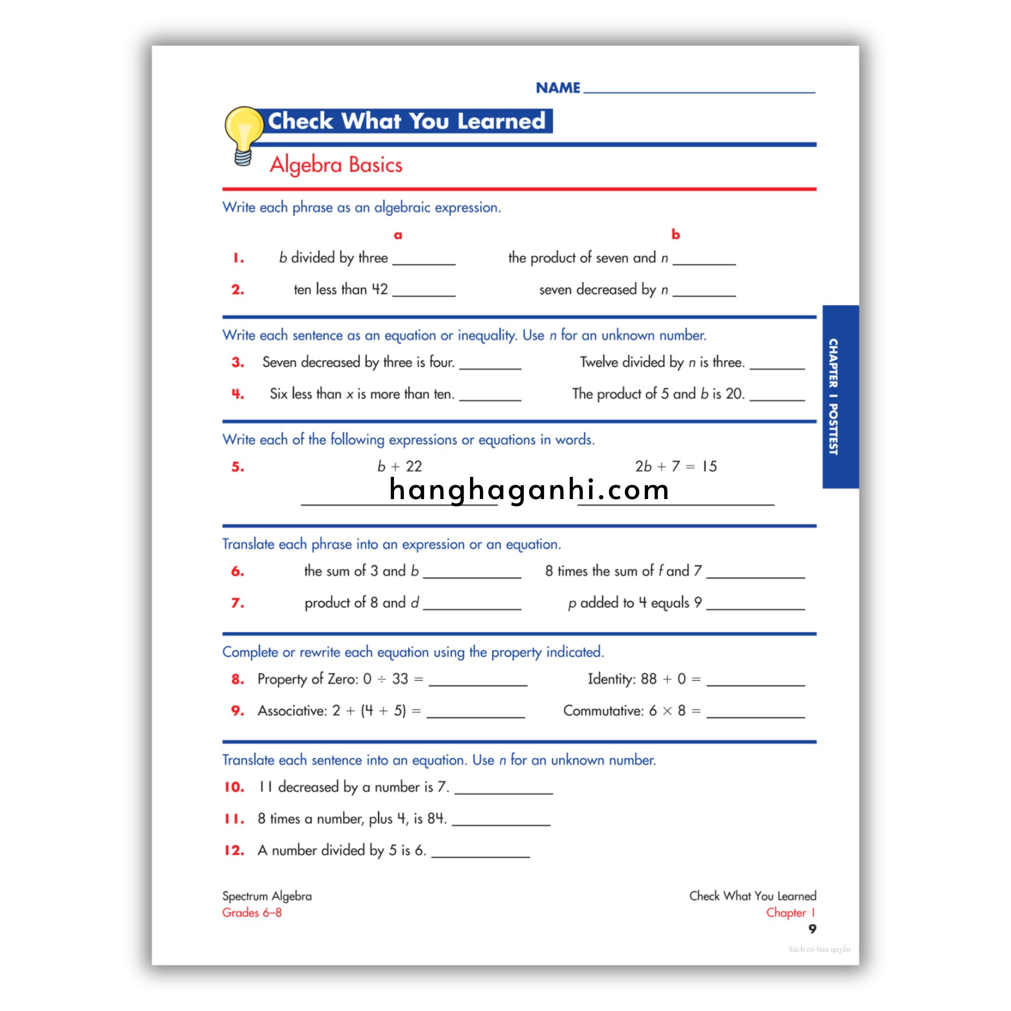 Sách Spectrum Algebra Workbook Grade 6-8_thumbnail_14